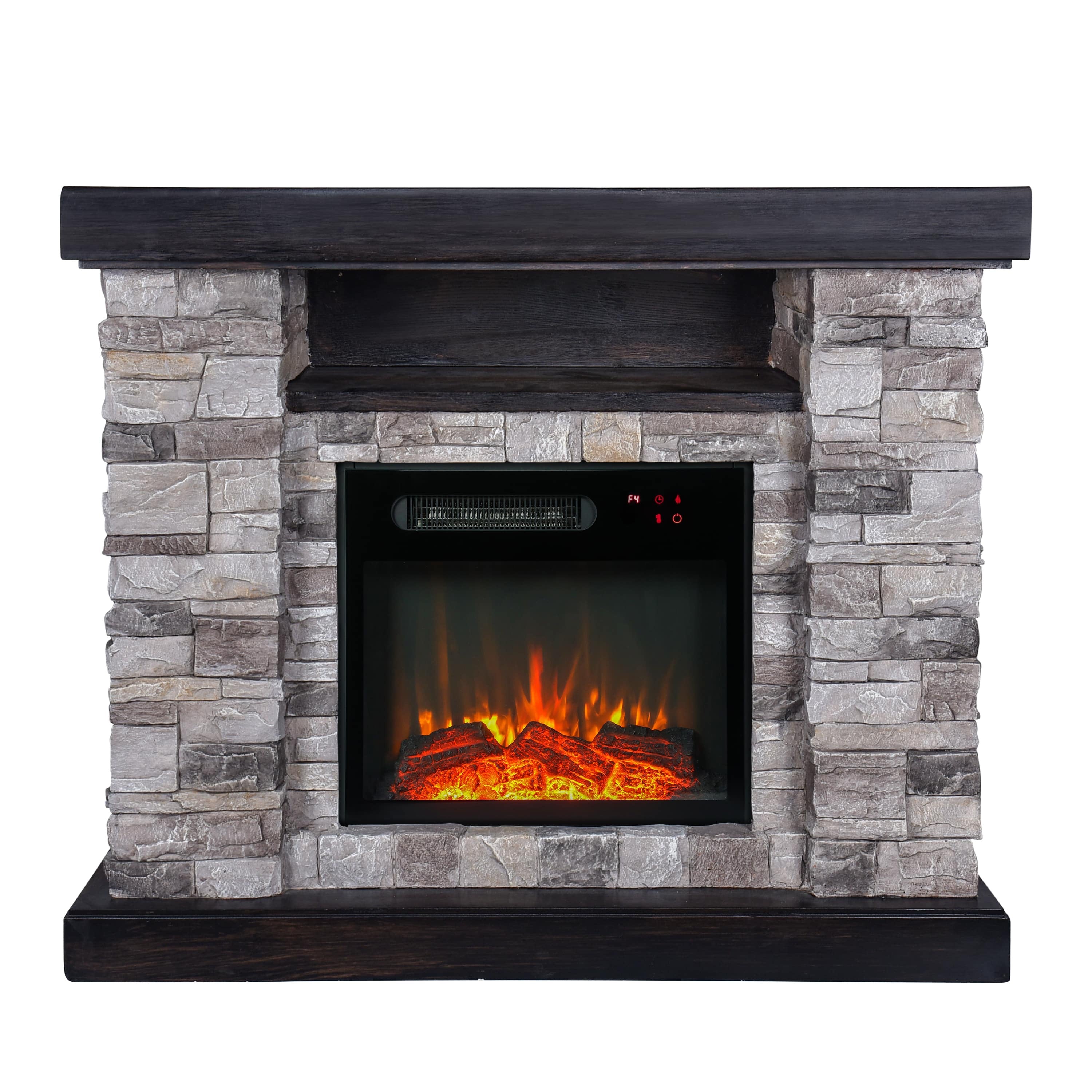 FFP20163 40" Electric Fireplace Mantel with Faux Brick-Grey