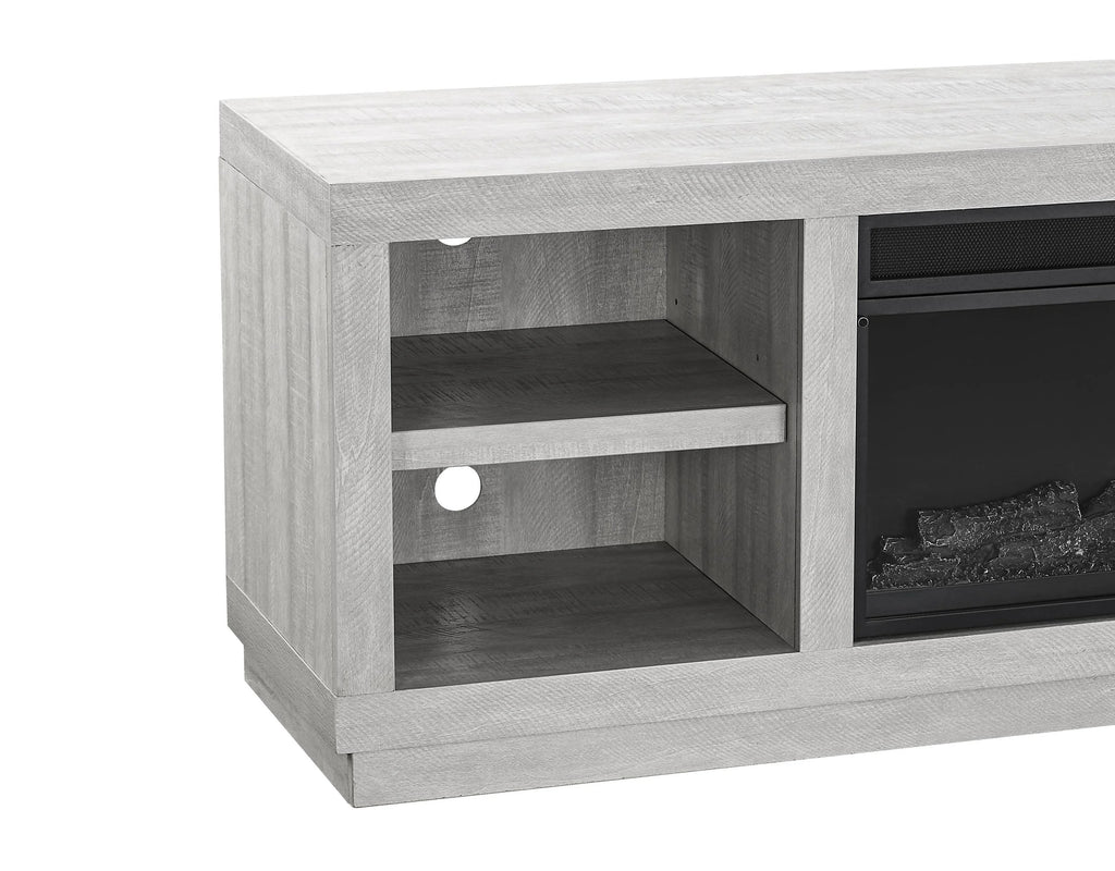 FTS21220 77" TV Stand with 36" Electric Fireplace-White