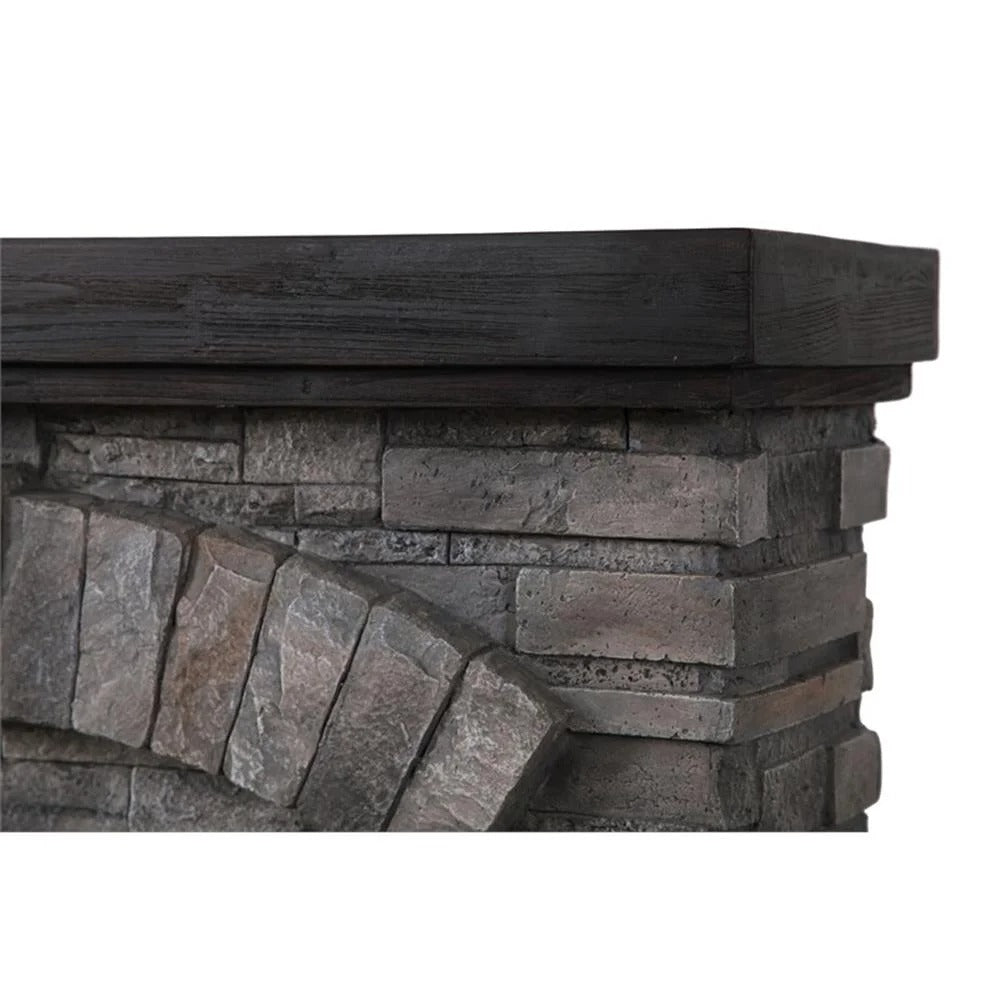 FFP20141 36" Electric Fireplace Mantel with Faux Brick-Grey