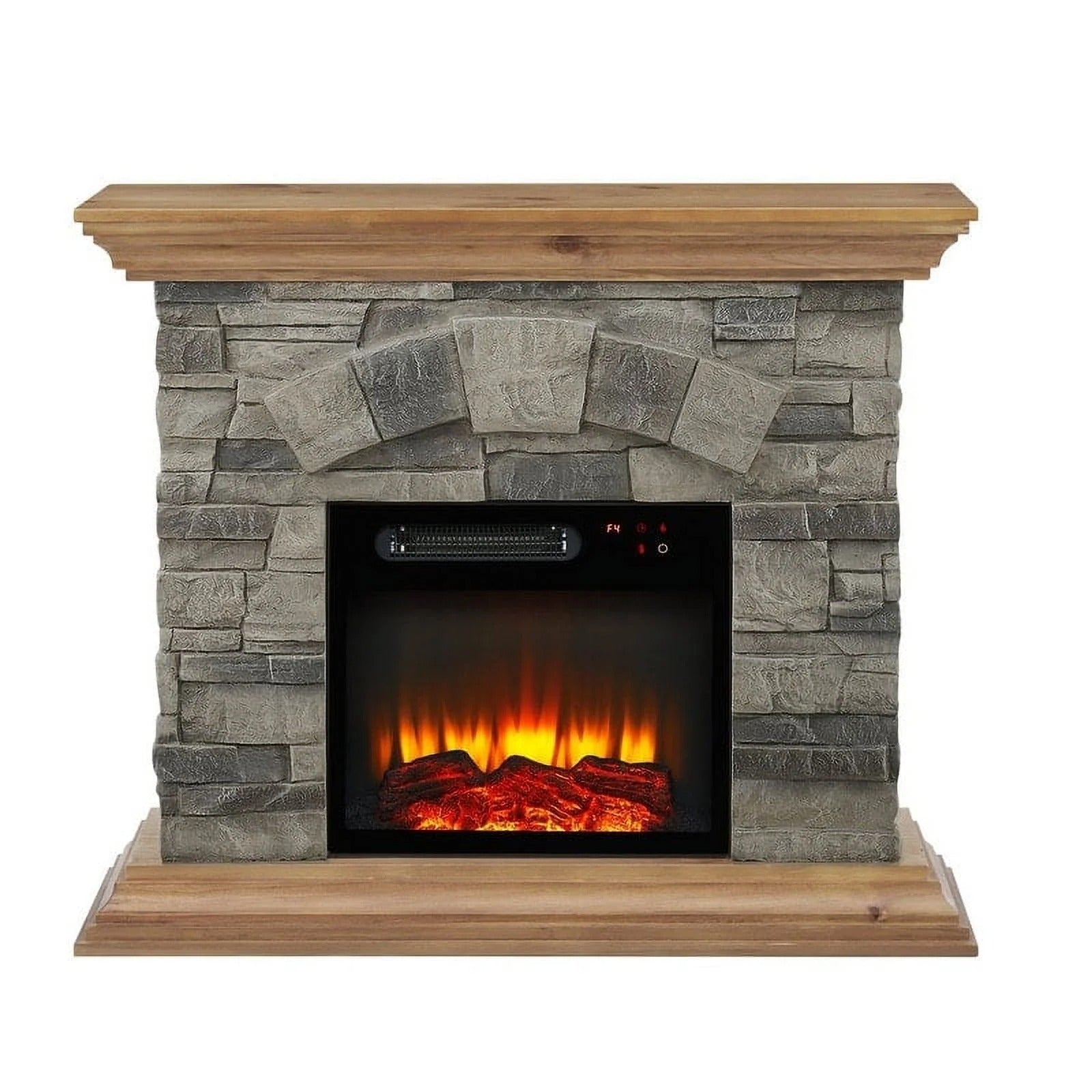FFP21233 40" Electric Fireplace Mantel with Faux Brick-Brown