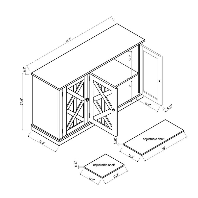 FTS20642 48" TV Stand-Grey
