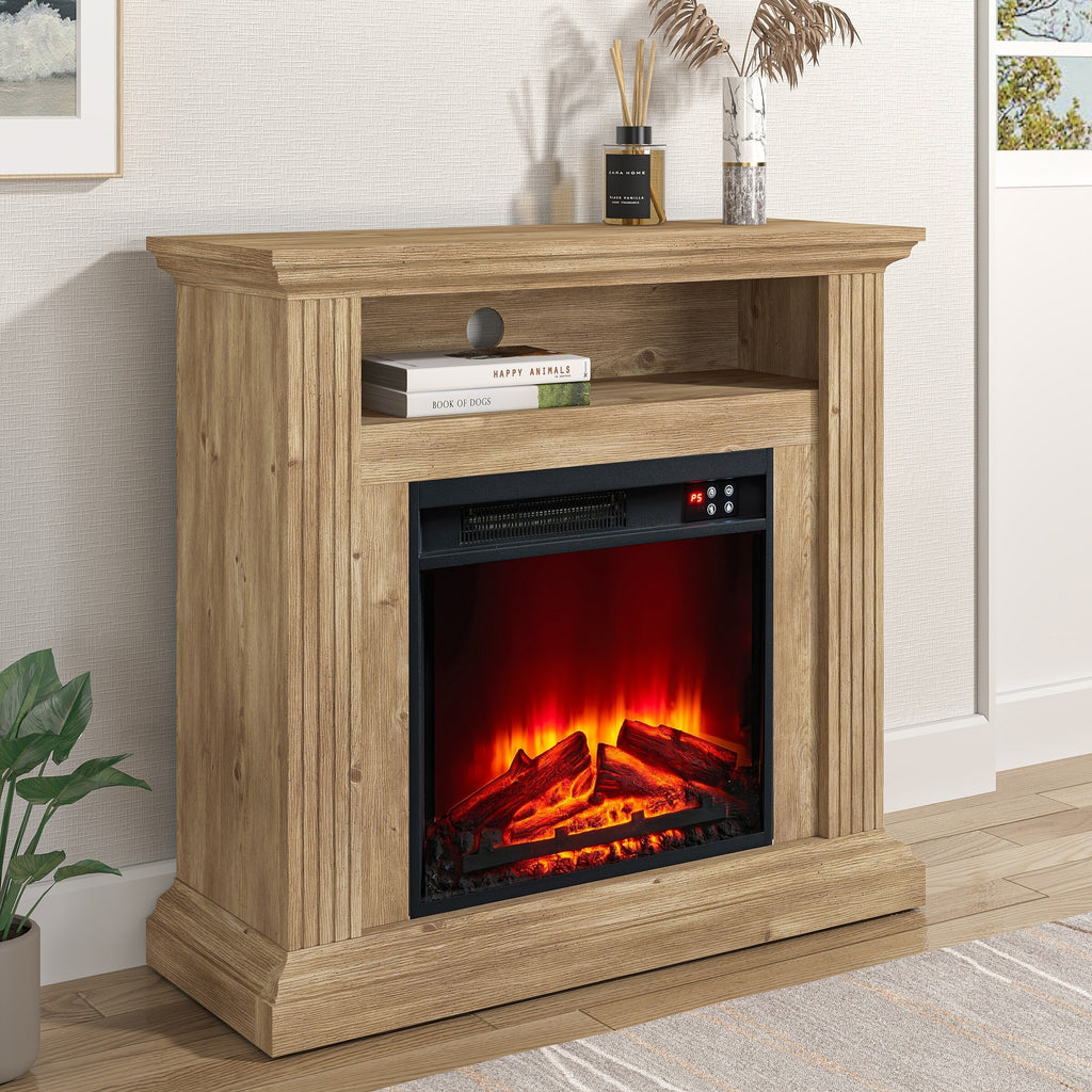FFP23342 32" Electric Fireplace Mantel-Walnut