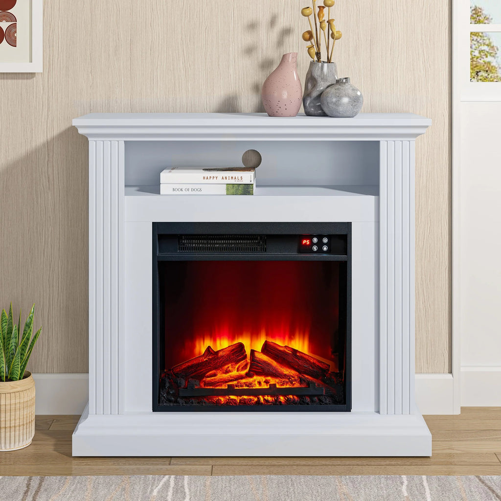 FFP23340 32" Electric Fireplace Mantel-White