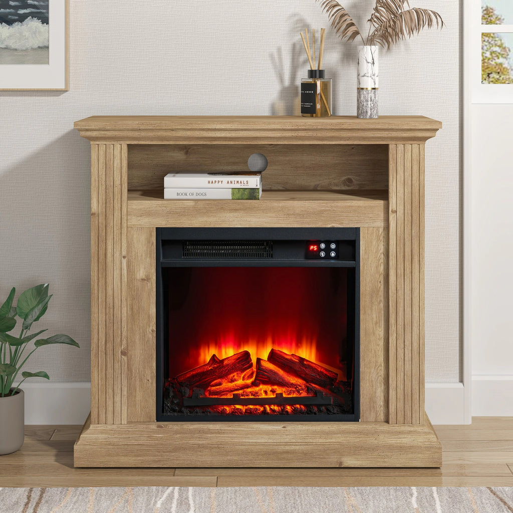 FFP23342 32" Electric Fireplace Mantel-Walnut