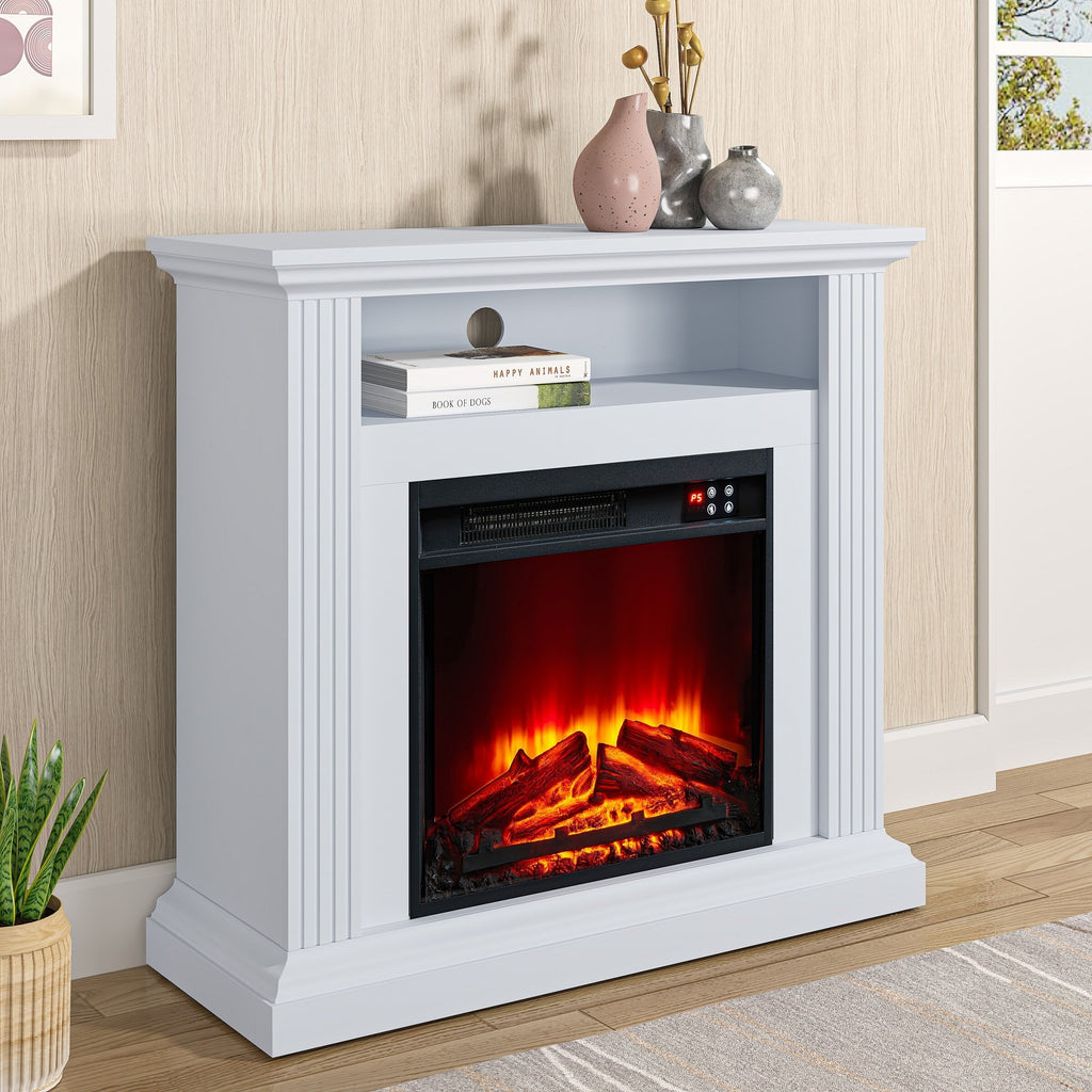 FFP23340 32" Electric Fireplace Mantel-White
