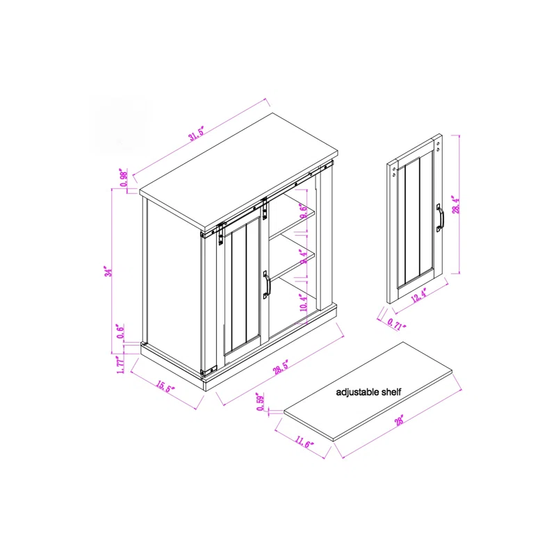 FTS20872 32" TV Stand-White