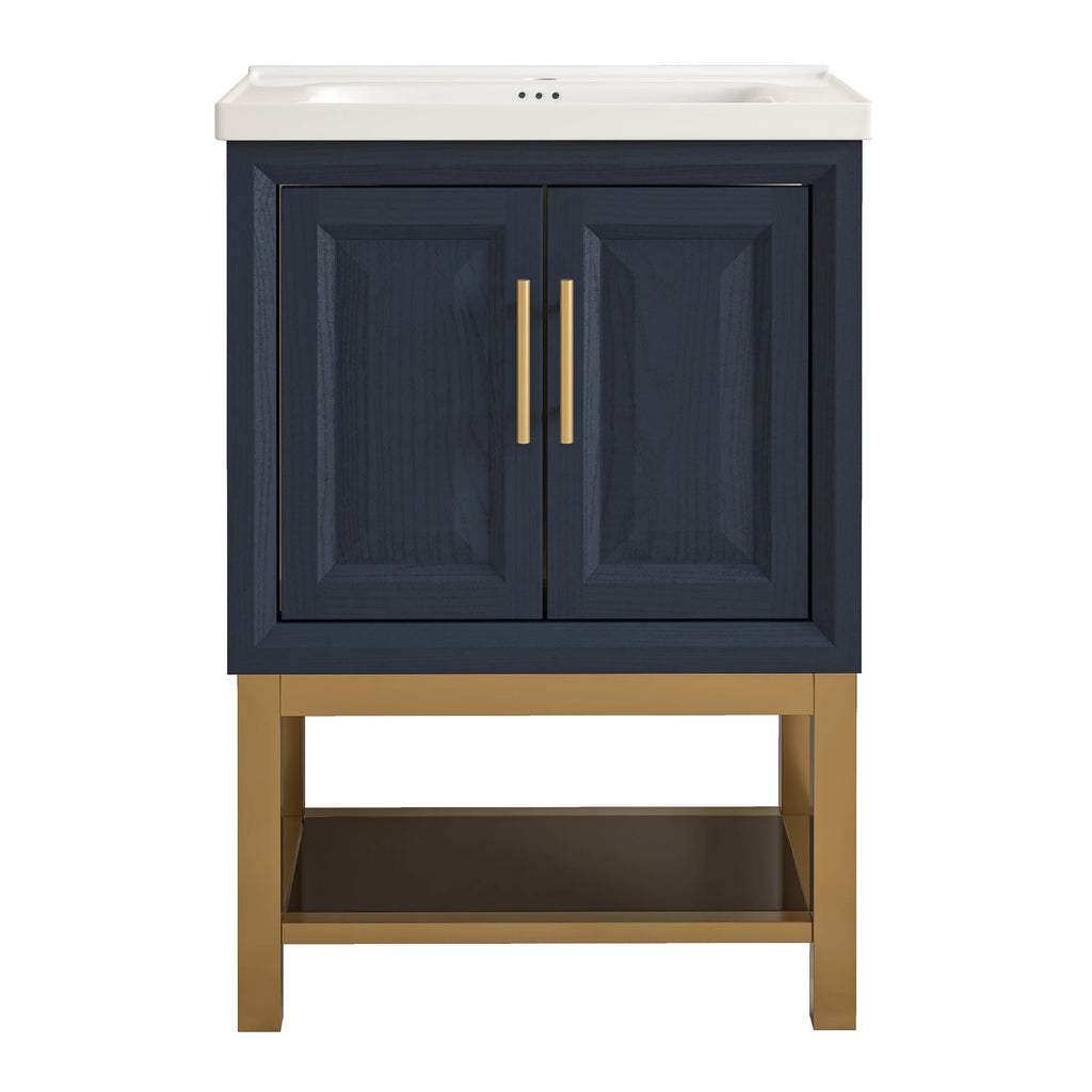 24" FBV24220 Freestanding Bathroom Vanity with Ceramic Top-Blue