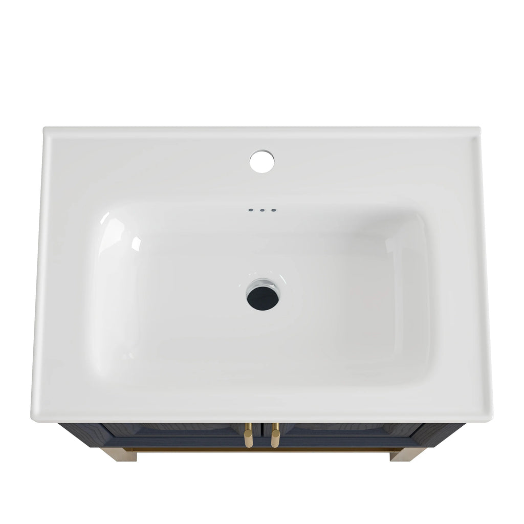 24" FBV24220 Freestanding Bathroom Vanity with Ceramic Top-Blue