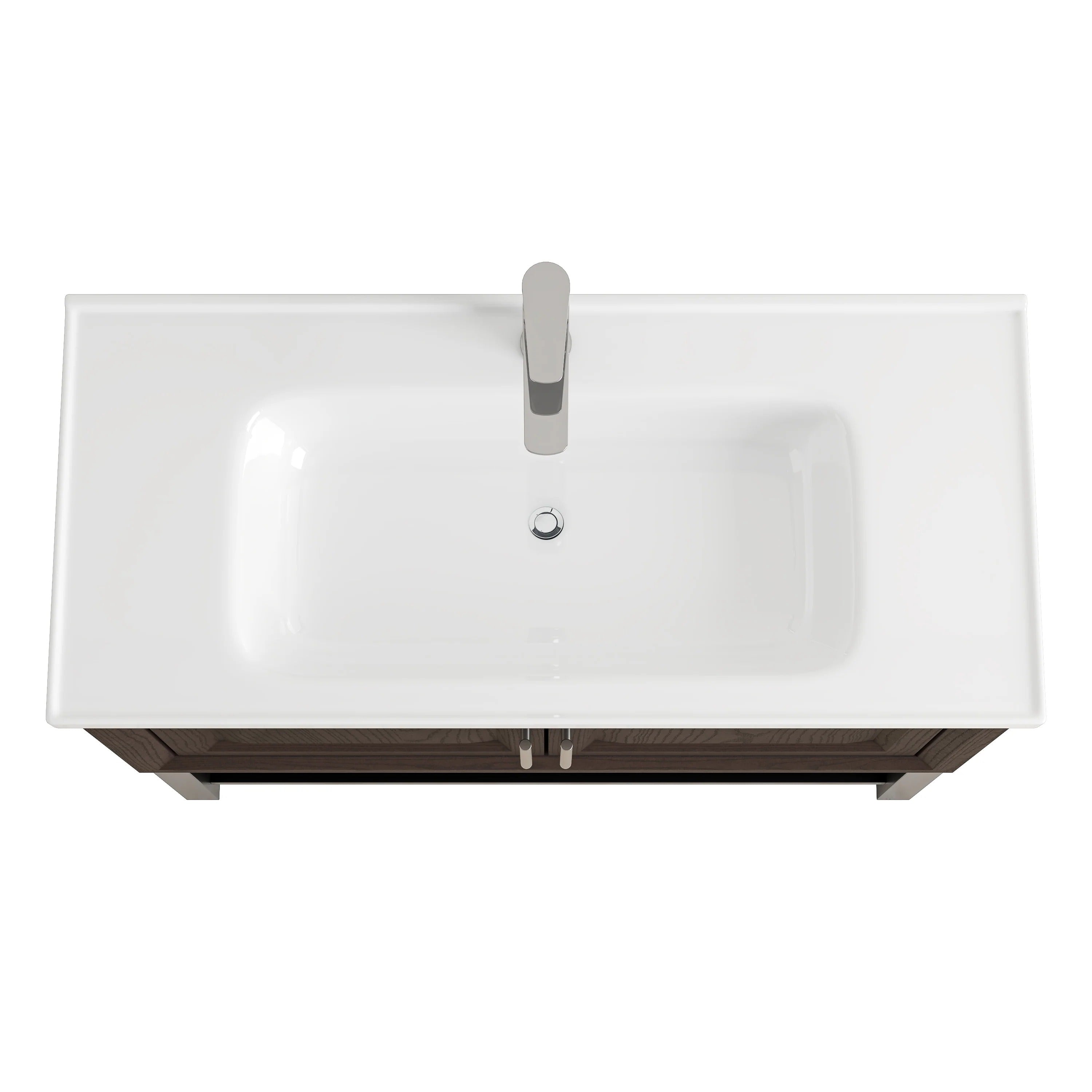 36" FBV24233 Freestanding Bathroom Vanity with Ceramic Top & Faucet-Muddy