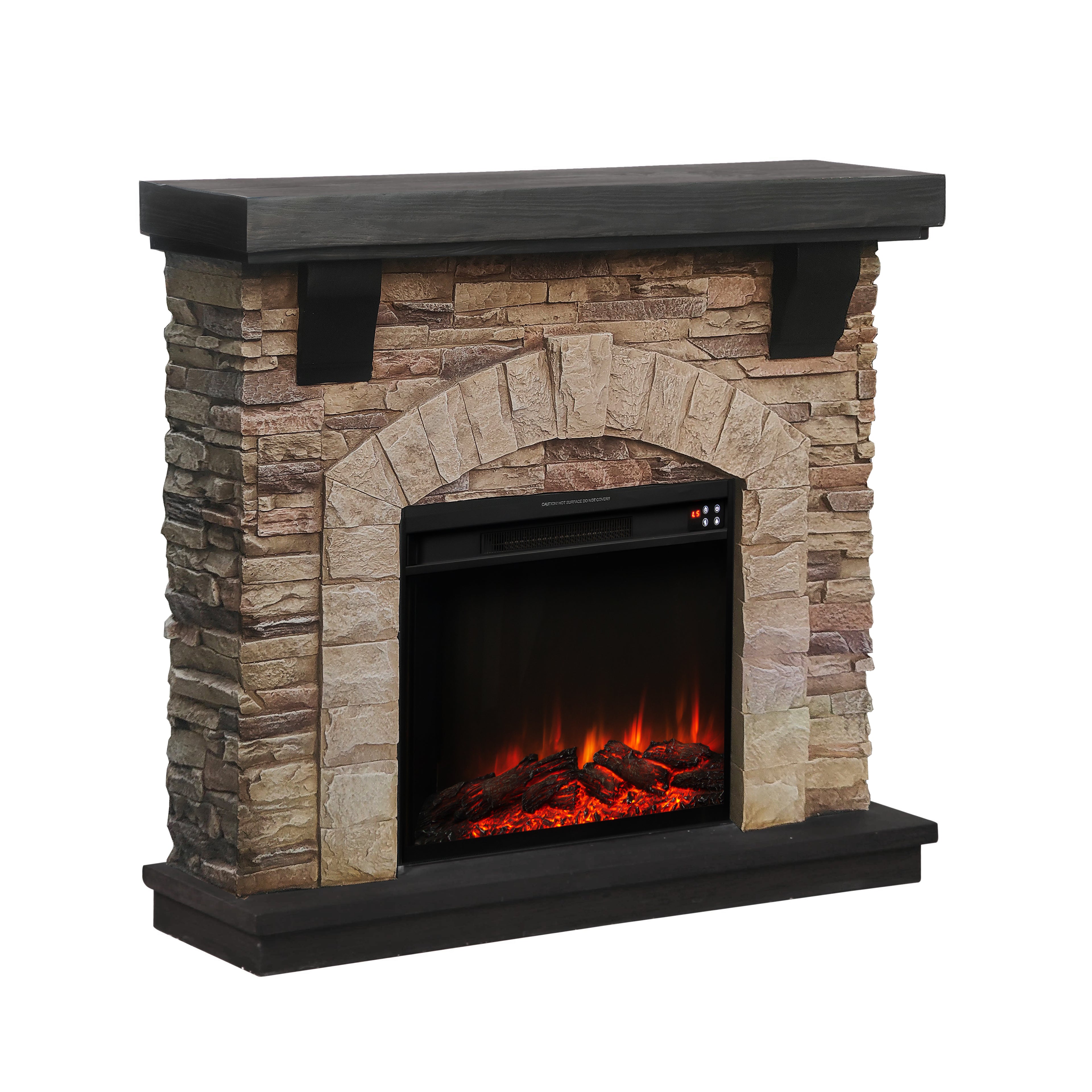 FFP20101 45" Electric Fireplace Mantel with Faux Brick-Brown