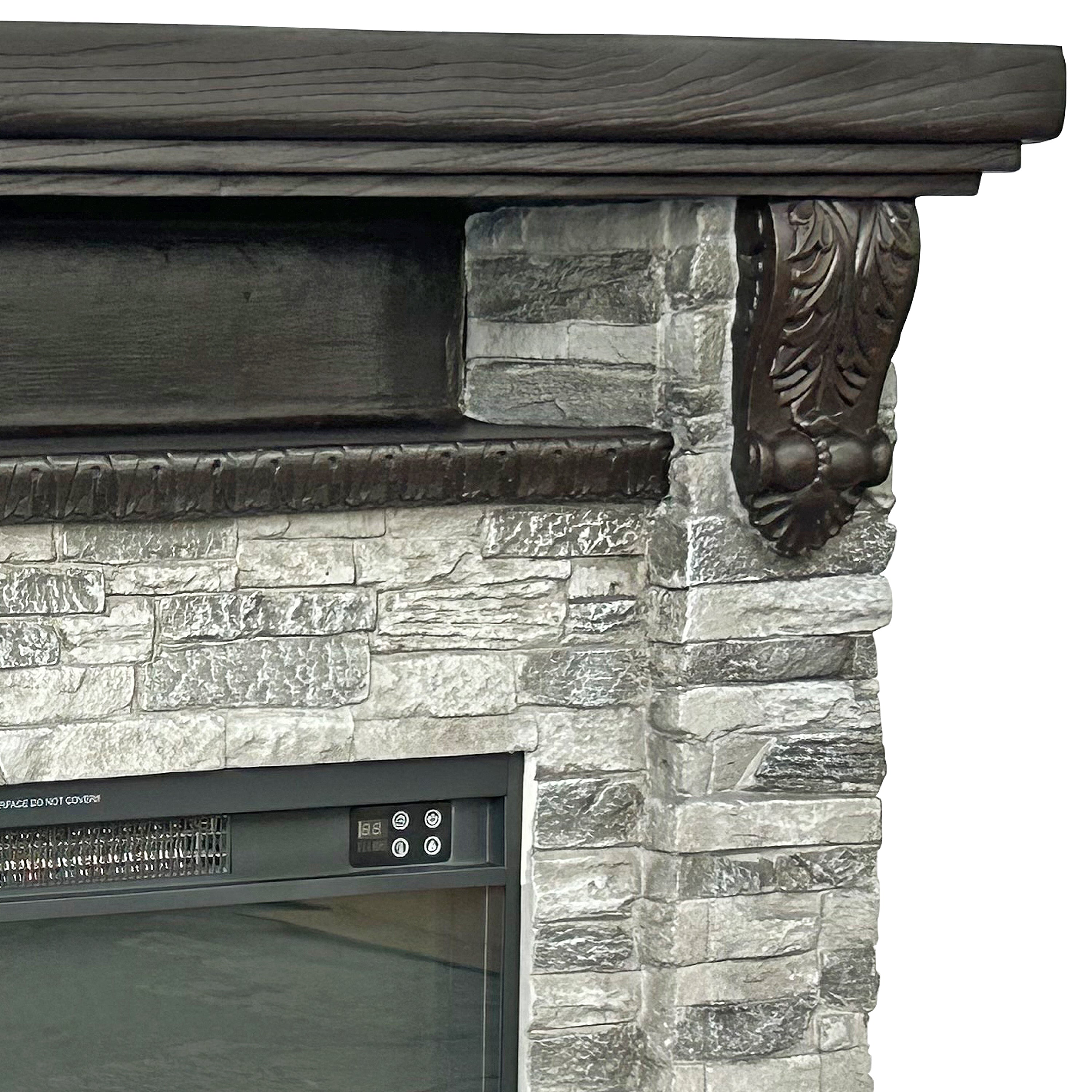 FFP25042 45" Electric Fireplace MGO Mantel with Faux Brick-Grey