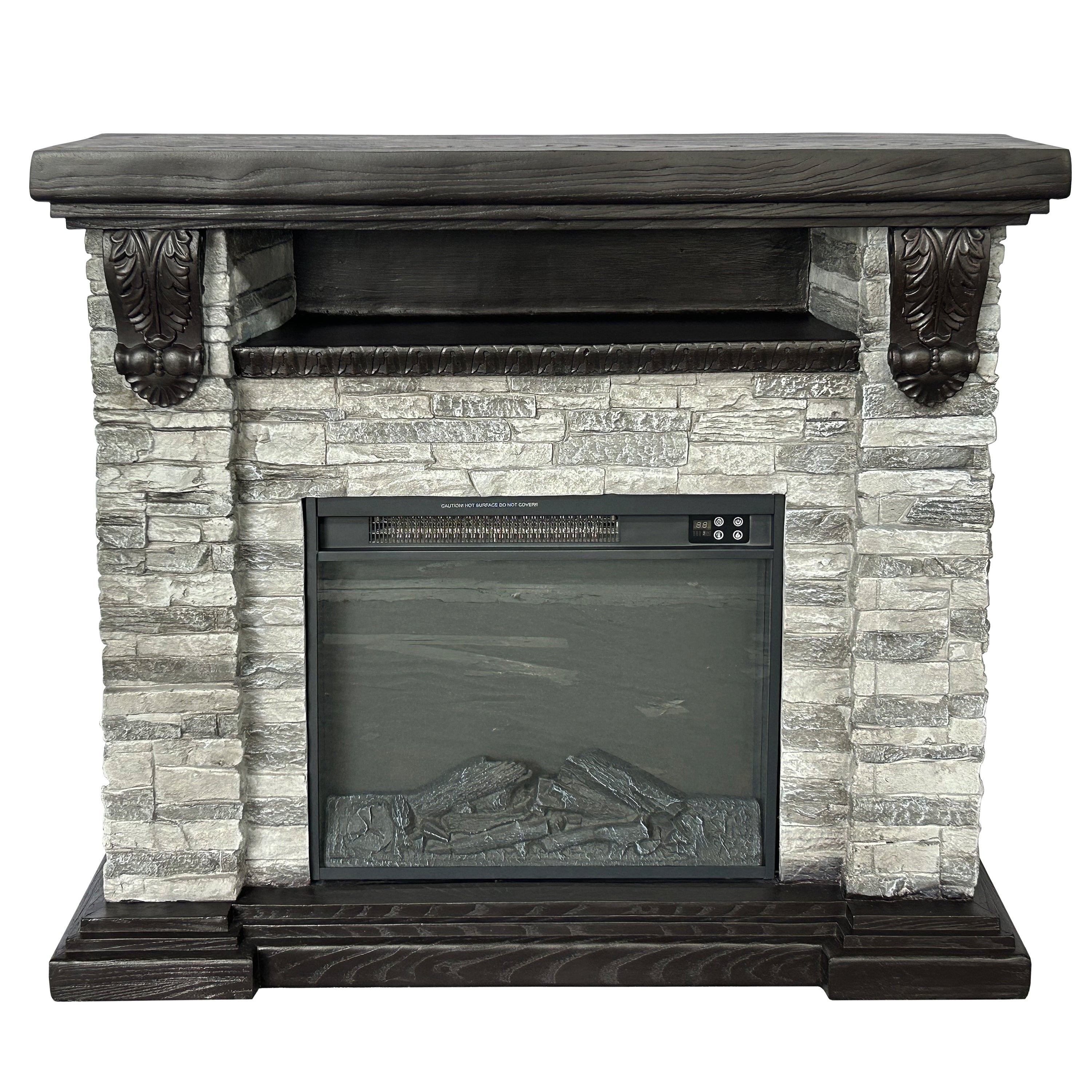 FFP25042 45" Electric Fireplace MGO Mantel with Faux Brick-Grey