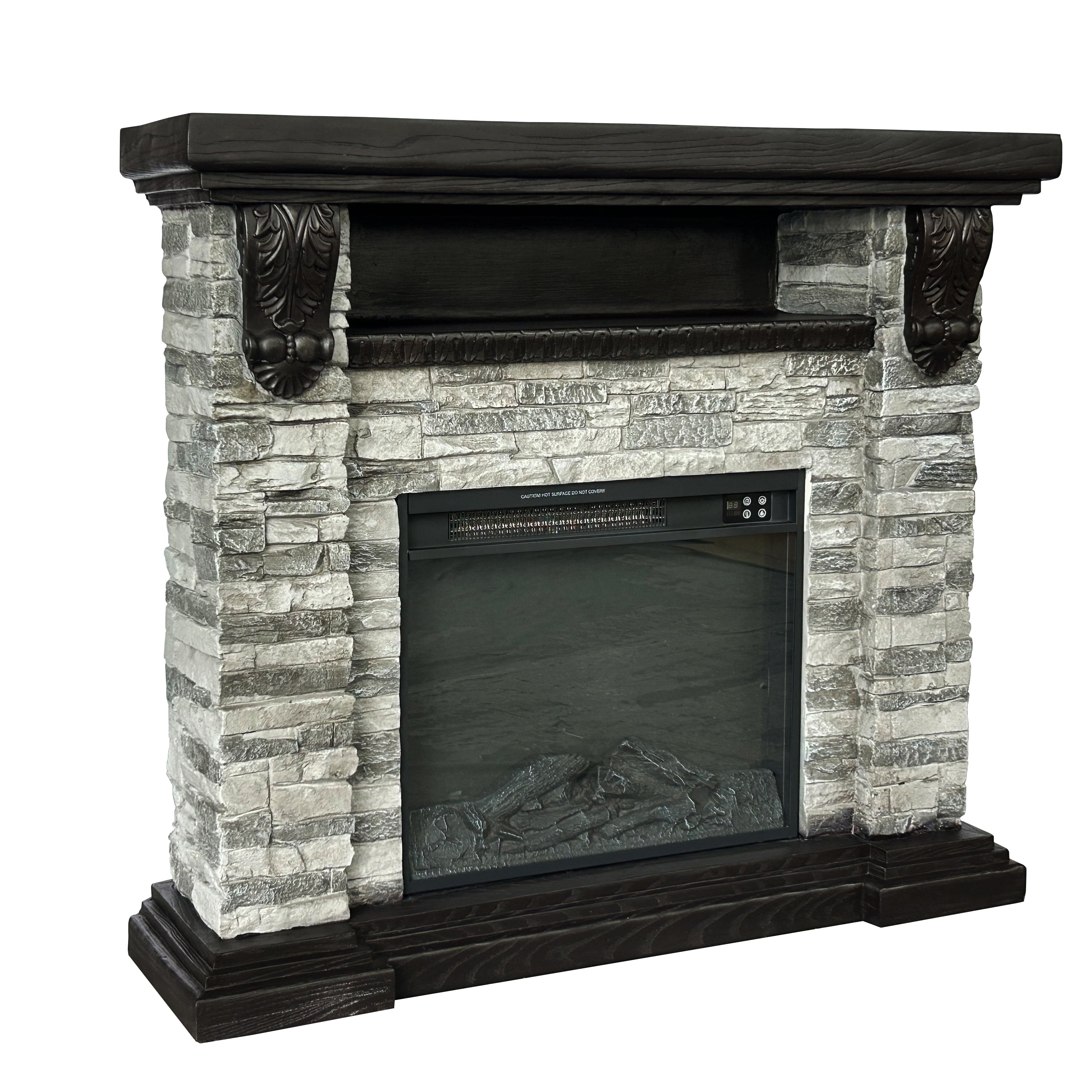 FFP25042 45" Electric Fireplace MGO Mantel with Faux Brick-Grey
