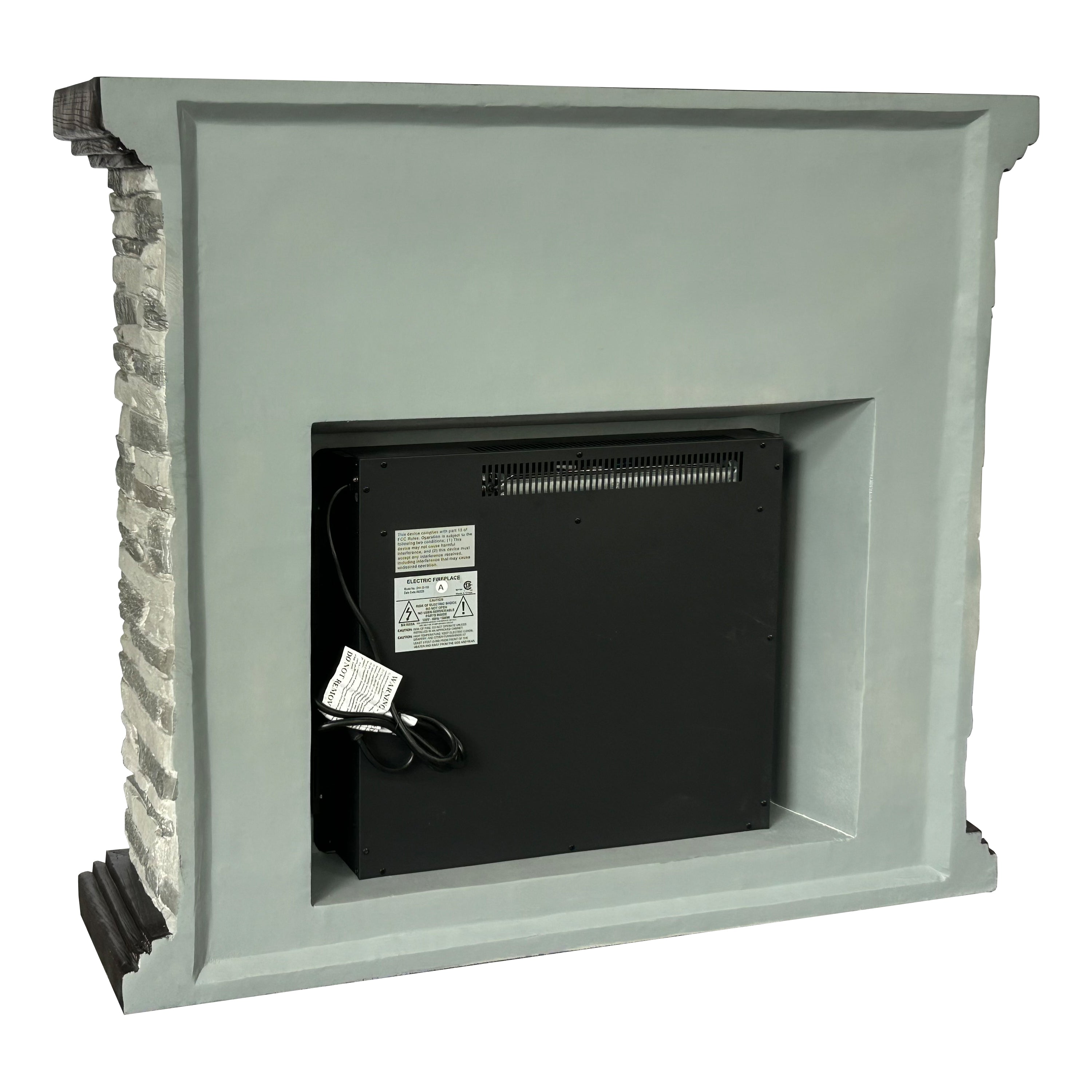 FFP25042 45" Electric Fireplace MGO Mantel with Faux Brick-Grey