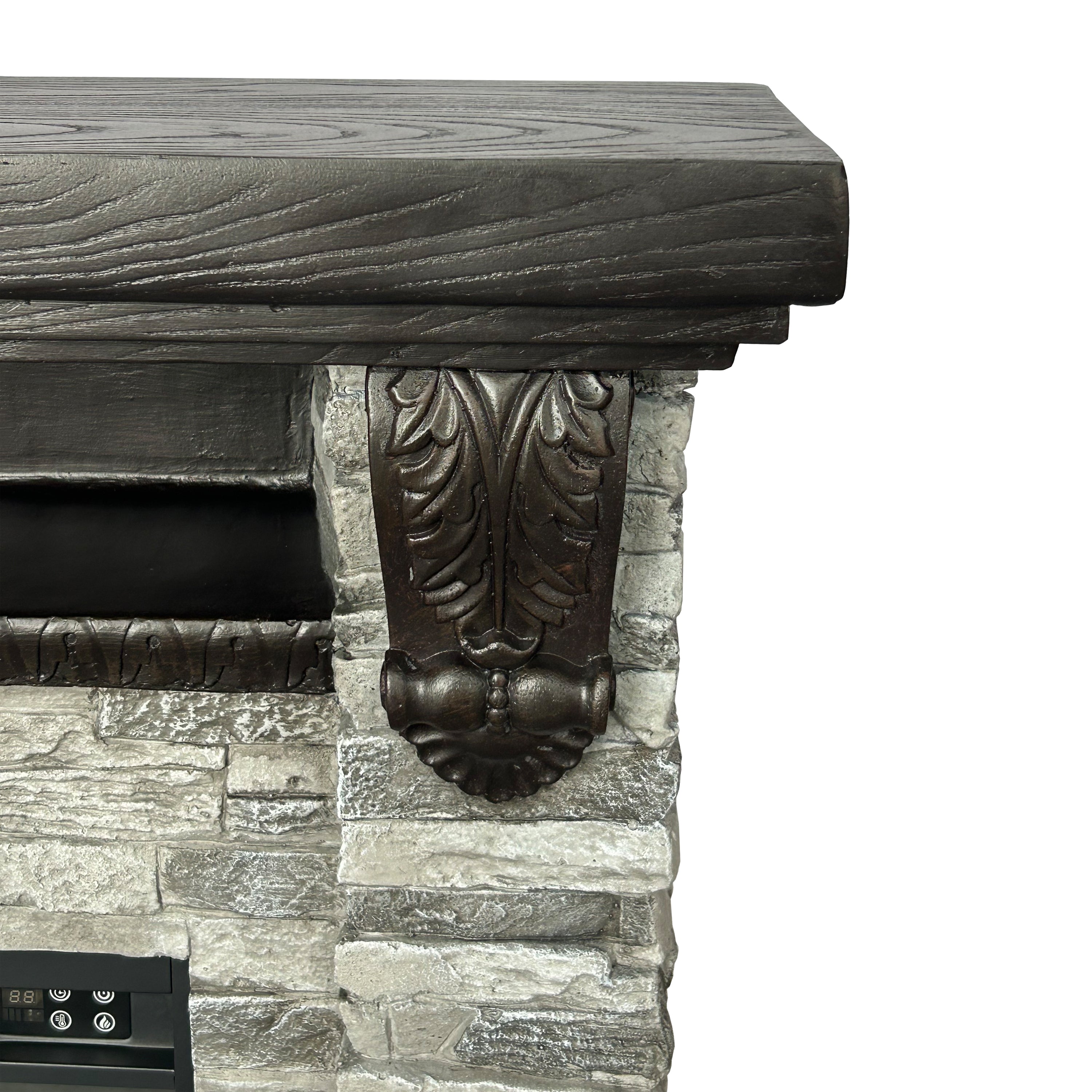FFP25042 45" Electric Fireplace MGO Mantel with Faux Brick-Grey