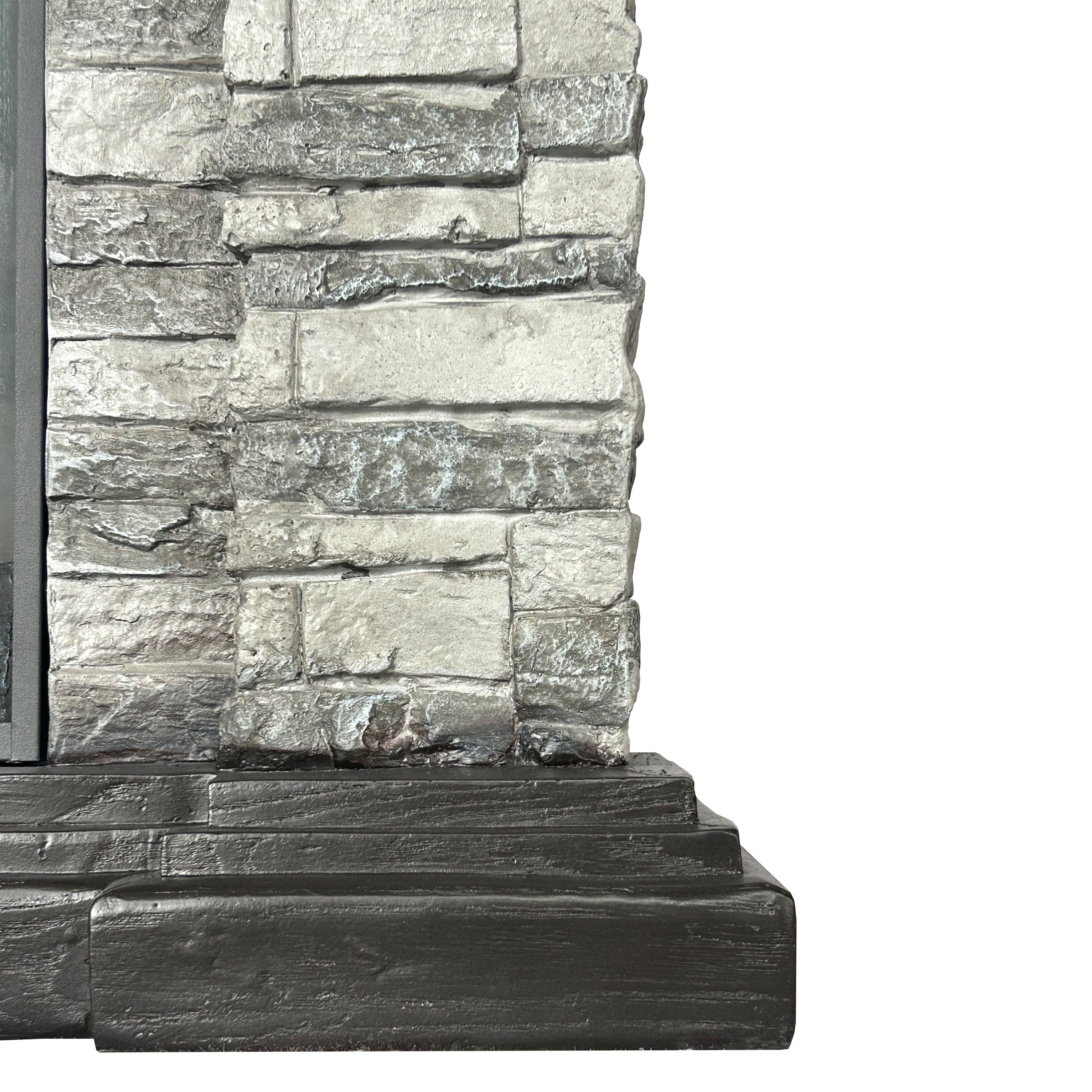 FFP25042 45" Electric Fireplace MGO Mantel with Faux Brick-Grey