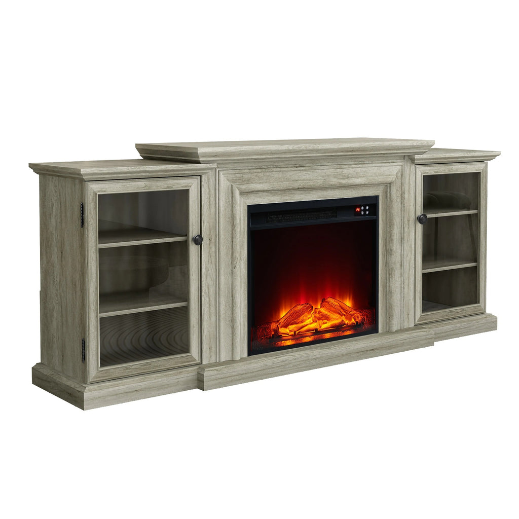 FTS23320 70" TV Stand with 23" Electric Fireplace-Grey
