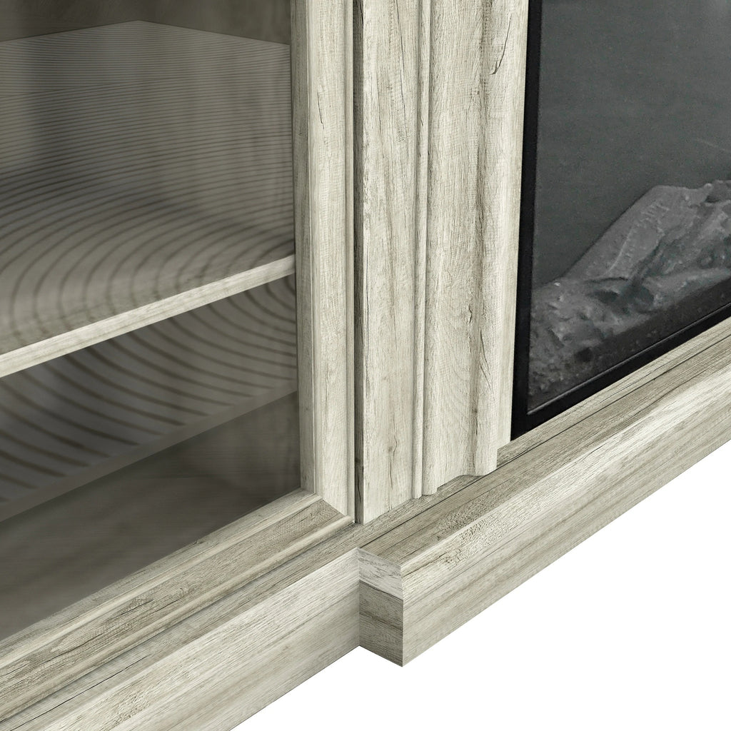 FTS23320 70" TV Stand with 23" Electric Fireplace-Grey