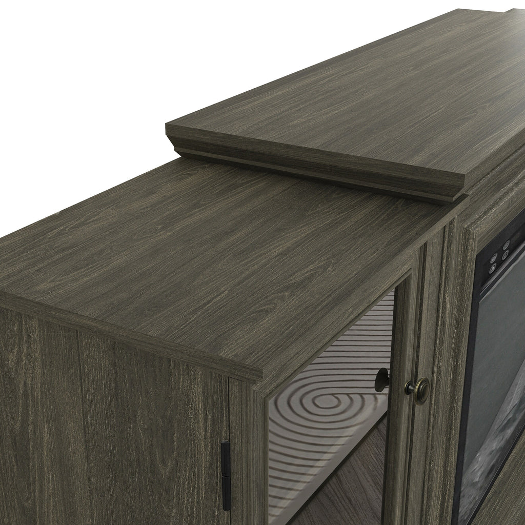 FTS23321 70" TV Stand with 23" Electric Fireplace-Brown