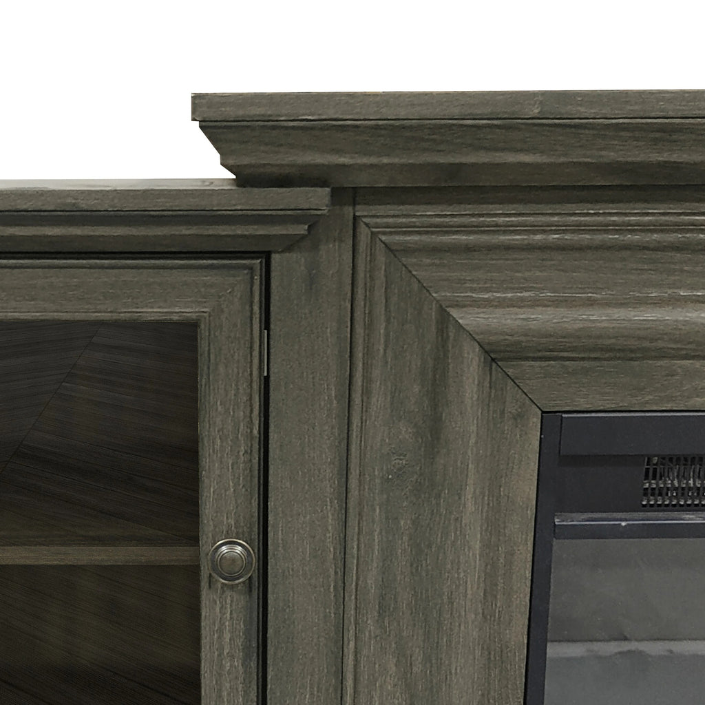 FTS23321 70" TV Stand with 23" Electric Fireplace-Brown