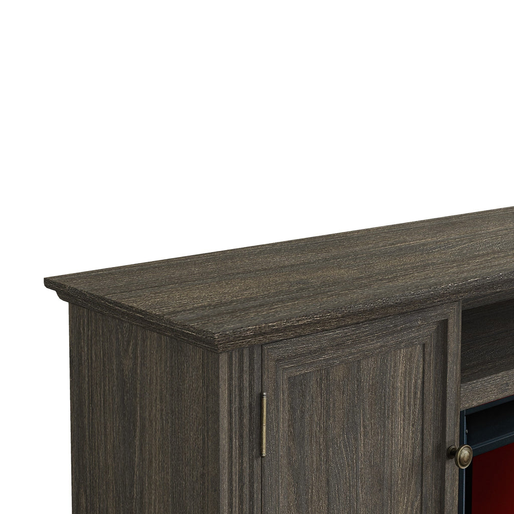 FTS23530 73" TV Stand with 36" Electric Fireplace-Brown