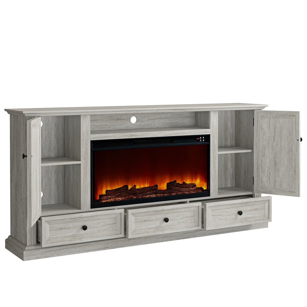 FTS23531 73" TV Stand with 36" Electric Fireplace-Taupe