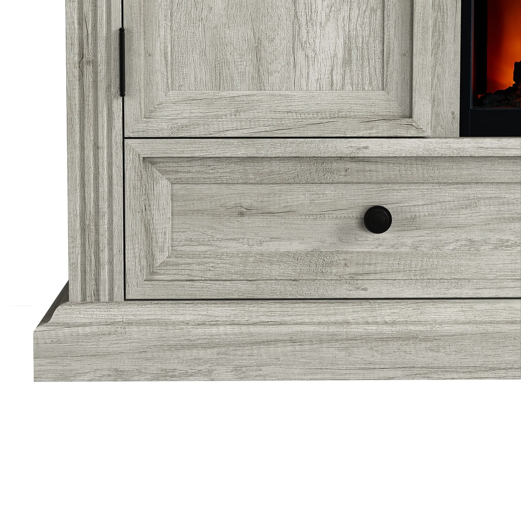 FTS23531 73" TV Stand with 36" Electric Fireplace-Taupe