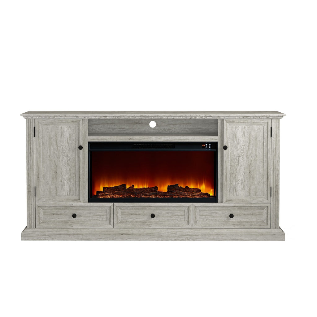 FTS23531 73" TV Stand with 36" Electric Fireplace-Taupe