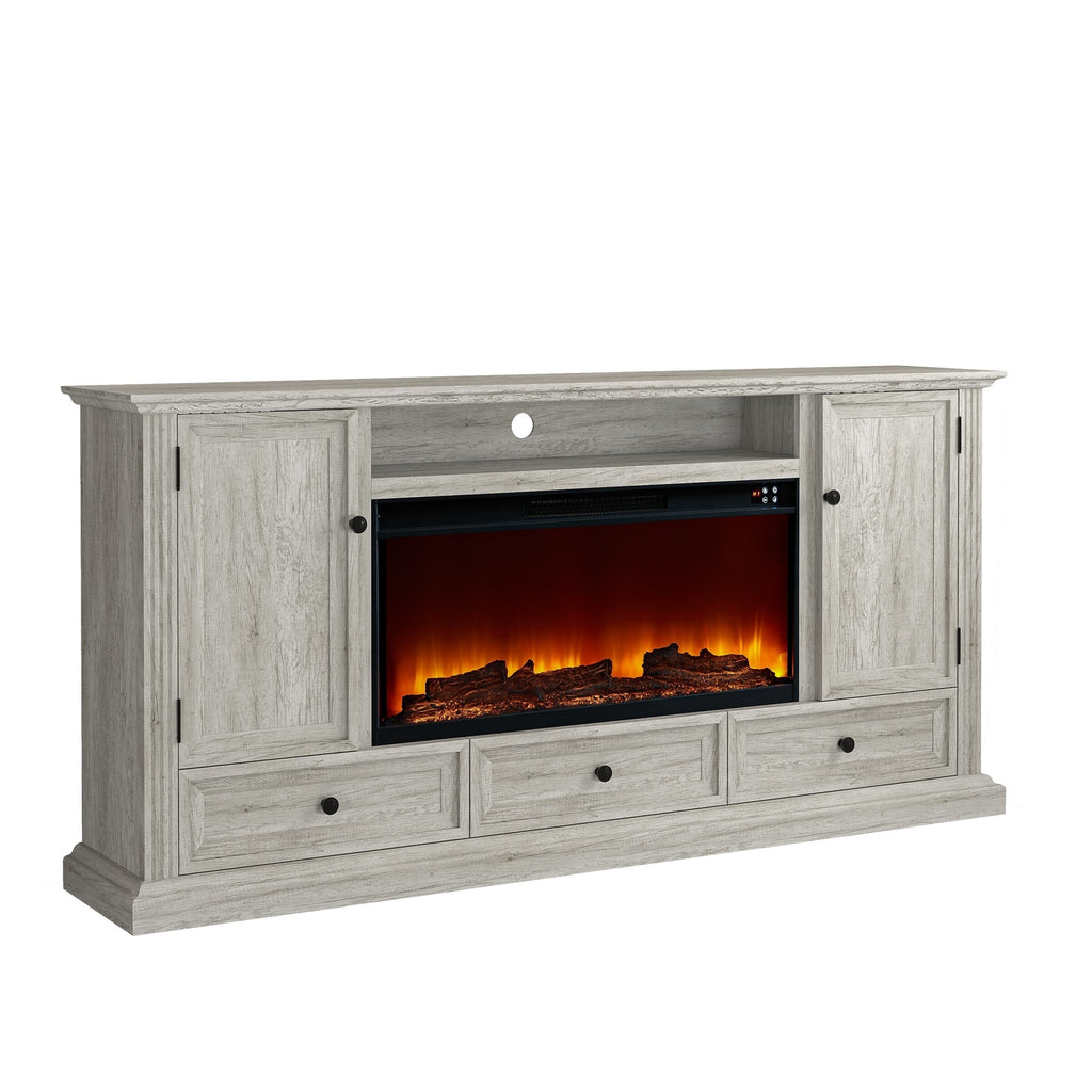 FTS23531 73" TV Stand with 36" Electric Fireplace-Taupe
