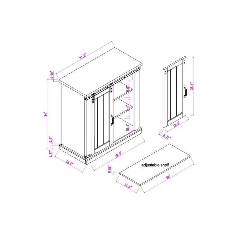 FTS20881 32" TV Stand-Grey