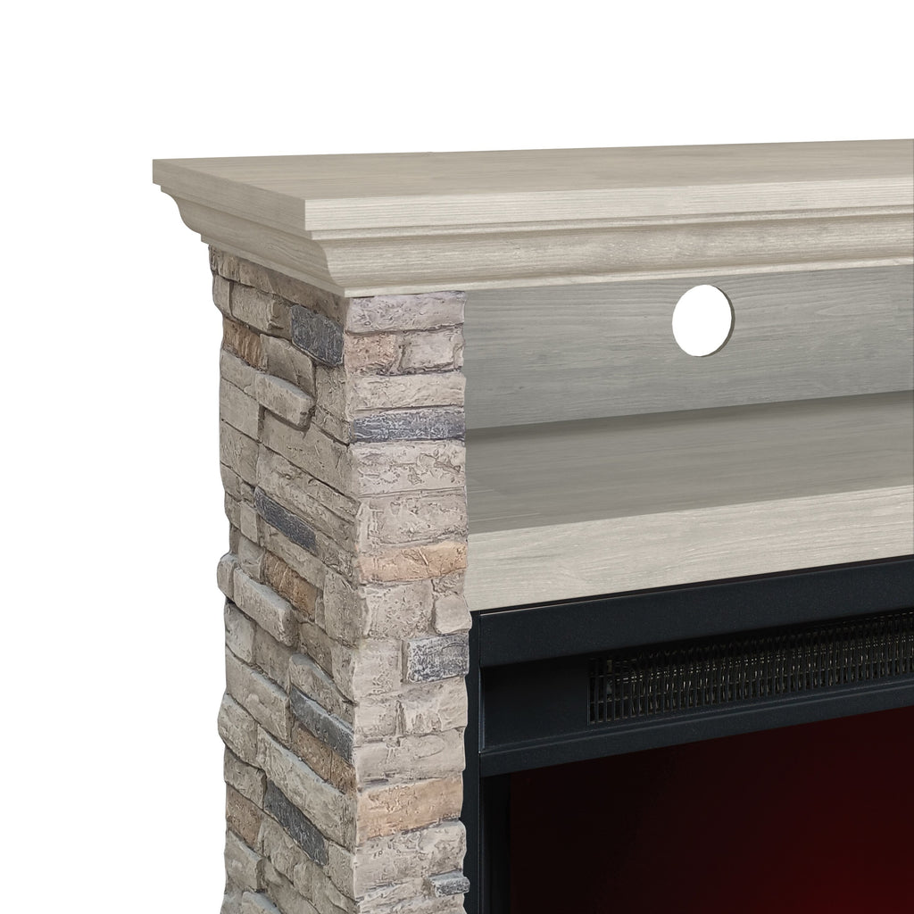 FFP24120 32" Electric Fireplace Mantel with Faux Brick-Grey