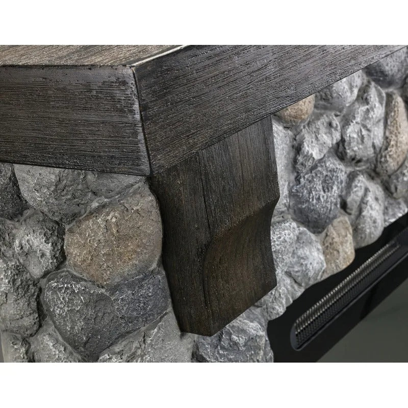 FFP20151 44" Electric Fireplace Mantel with Faux Brick-Grey