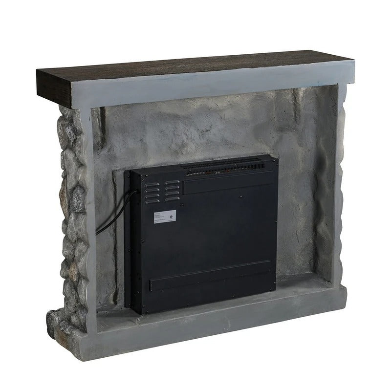 FFP20151 44" Electric Fireplace Mantel with Faux Brick-Grey