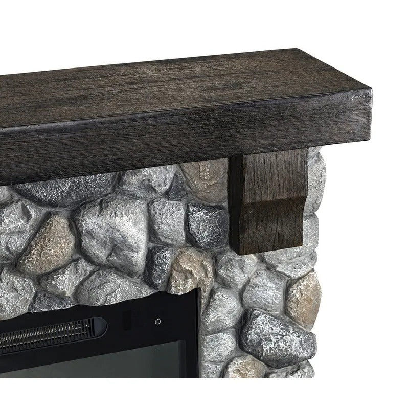 FFP20151 44" Electric Fireplace Mantel with Faux Brick-Grey