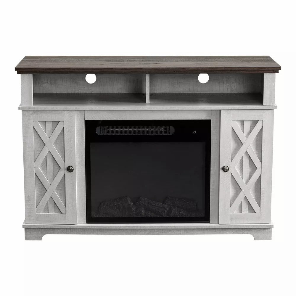 FFP20256 48" TV Stand with 23" Electric Fireplace-White