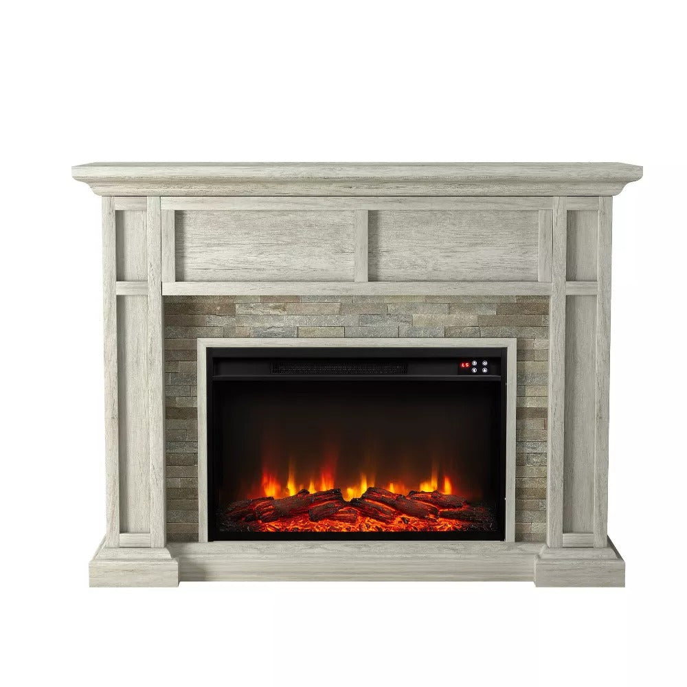 FFP23345 48" Electric Fireplace Mantel with Faux Brick-Grey