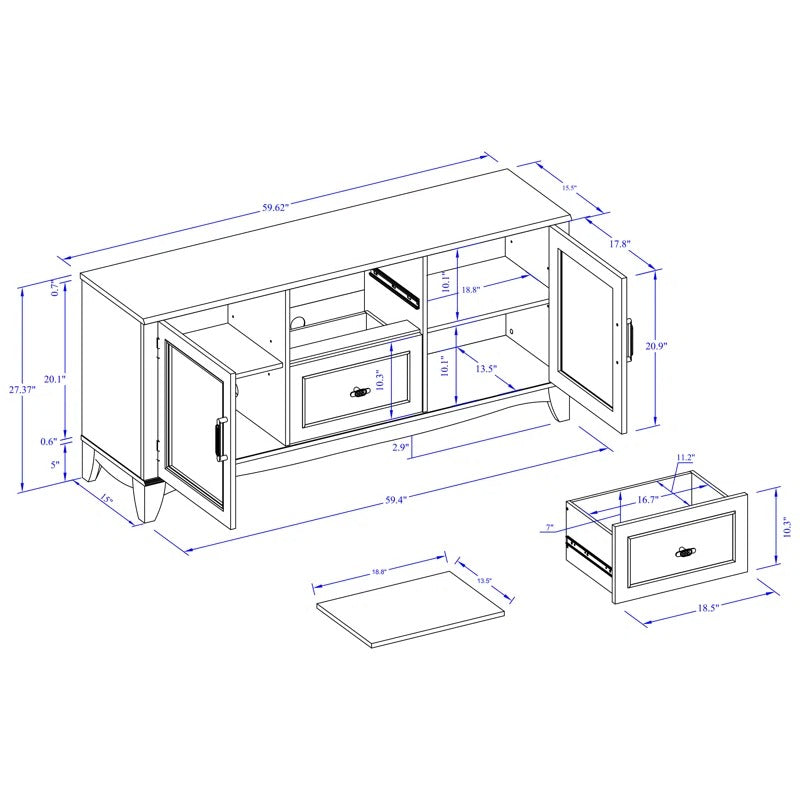 FTS22312 60" TV Stand-White