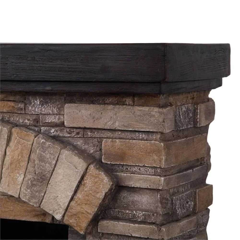 FFP20131 36" Electric Fireplace Mantel with Faux Brick-Tan