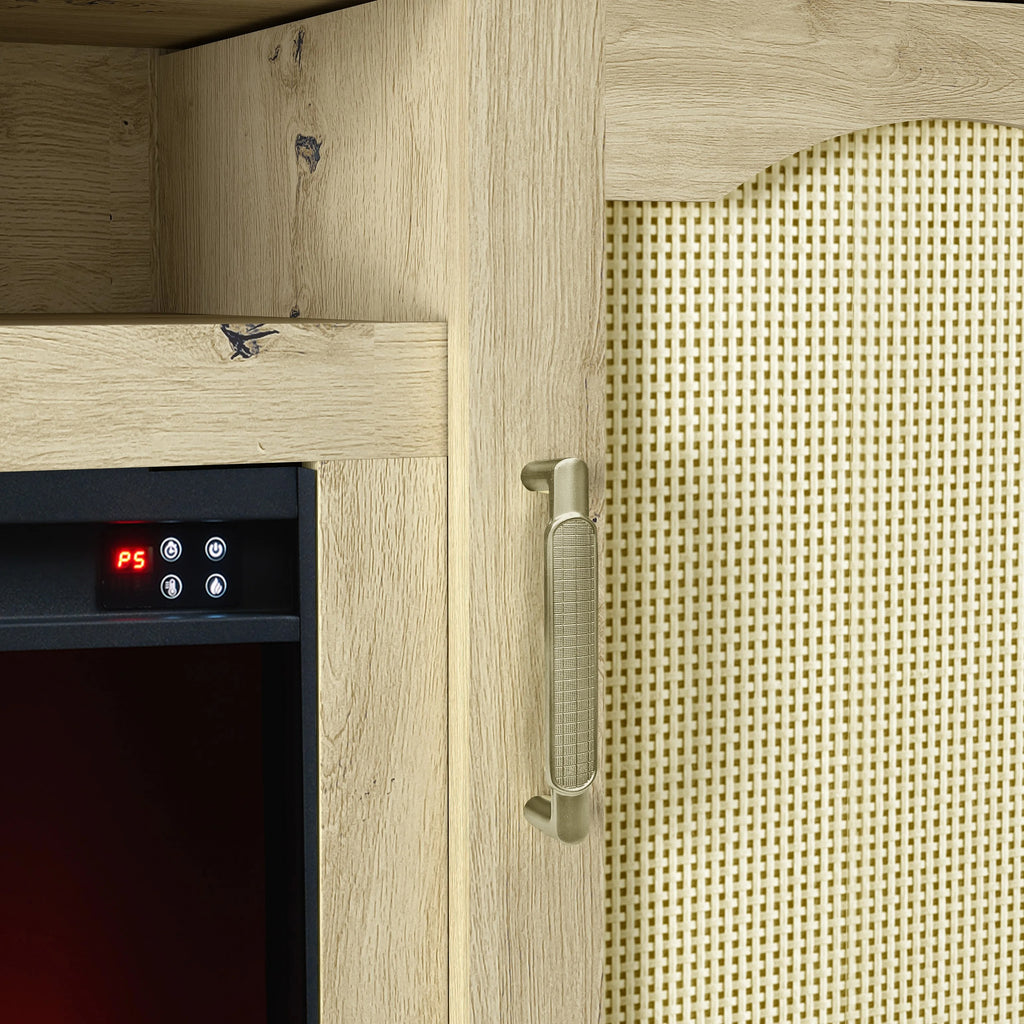 FTS23217 63" TV Stand with 23" Electric Fireplace-Walnut