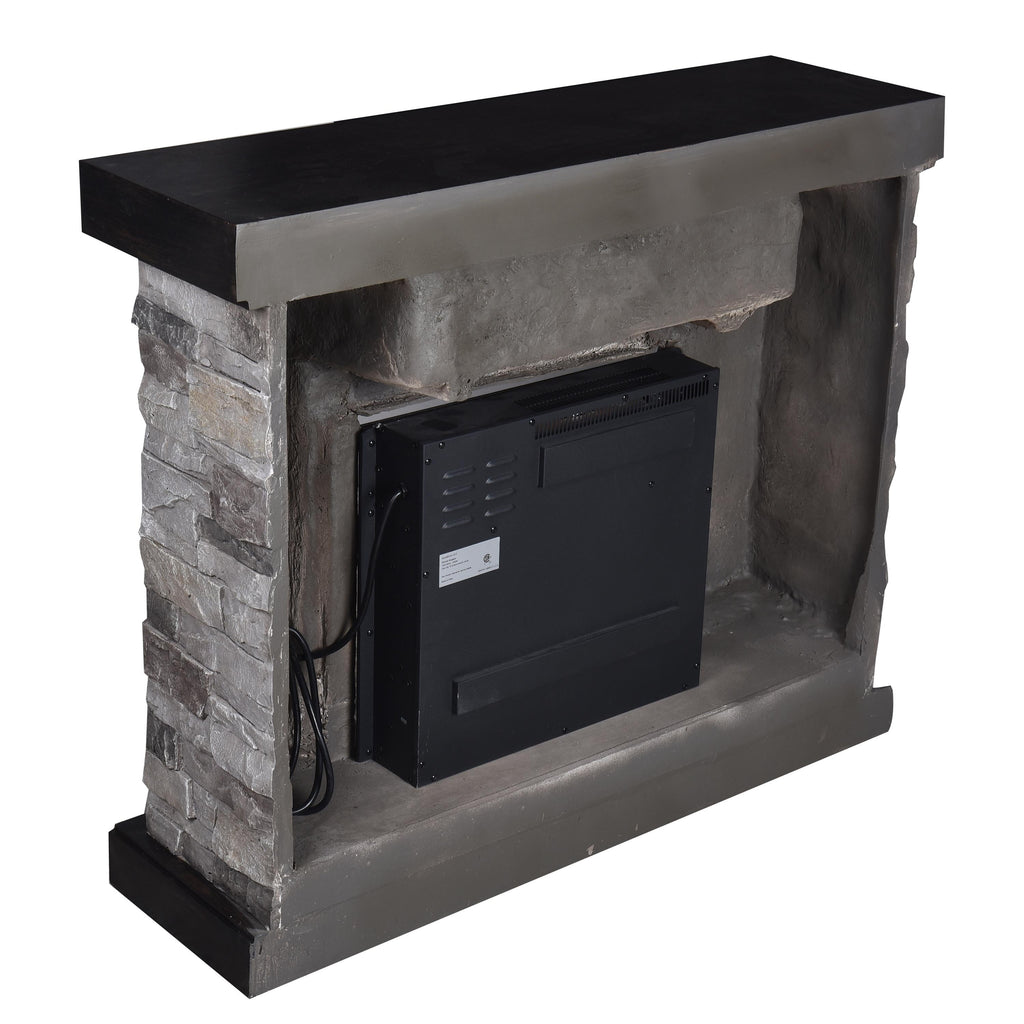 FFP20163 40" Electric Fireplace Mantel with Faux Brick-Grey