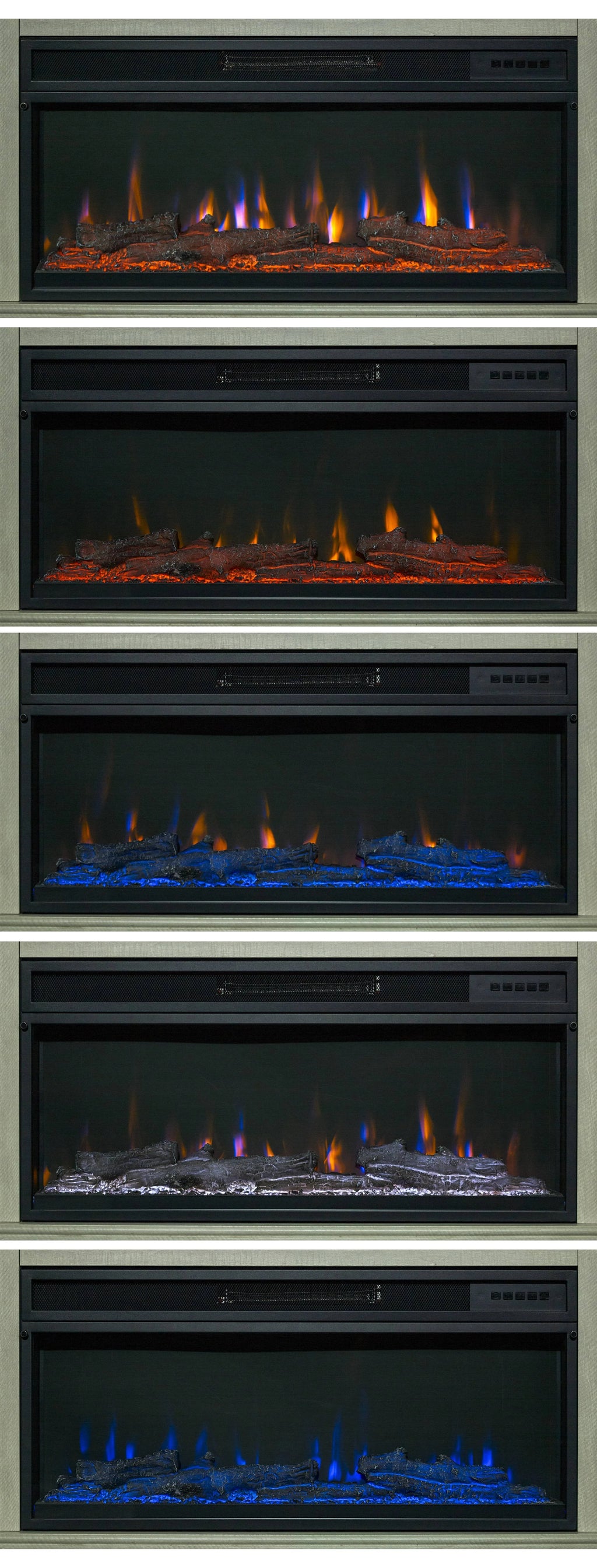 FTS21220 77" TV Stand with 36" Electric Fireplace-White