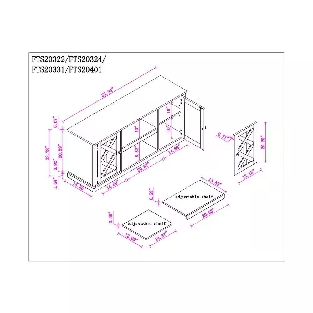 FTS20324 54" TV Stand-Black