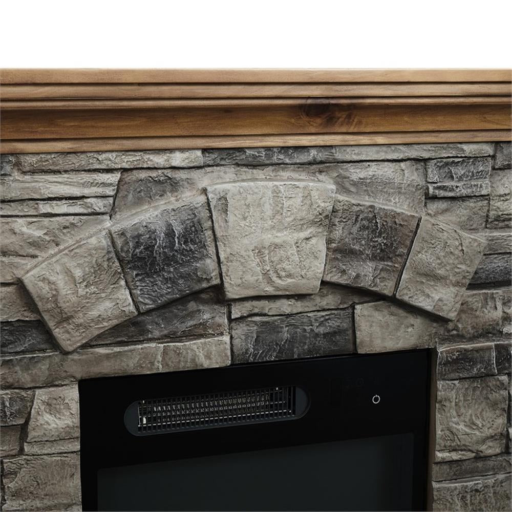 FFP21233 40" Electric Fireplace Mantel with Faux Brick-Brown