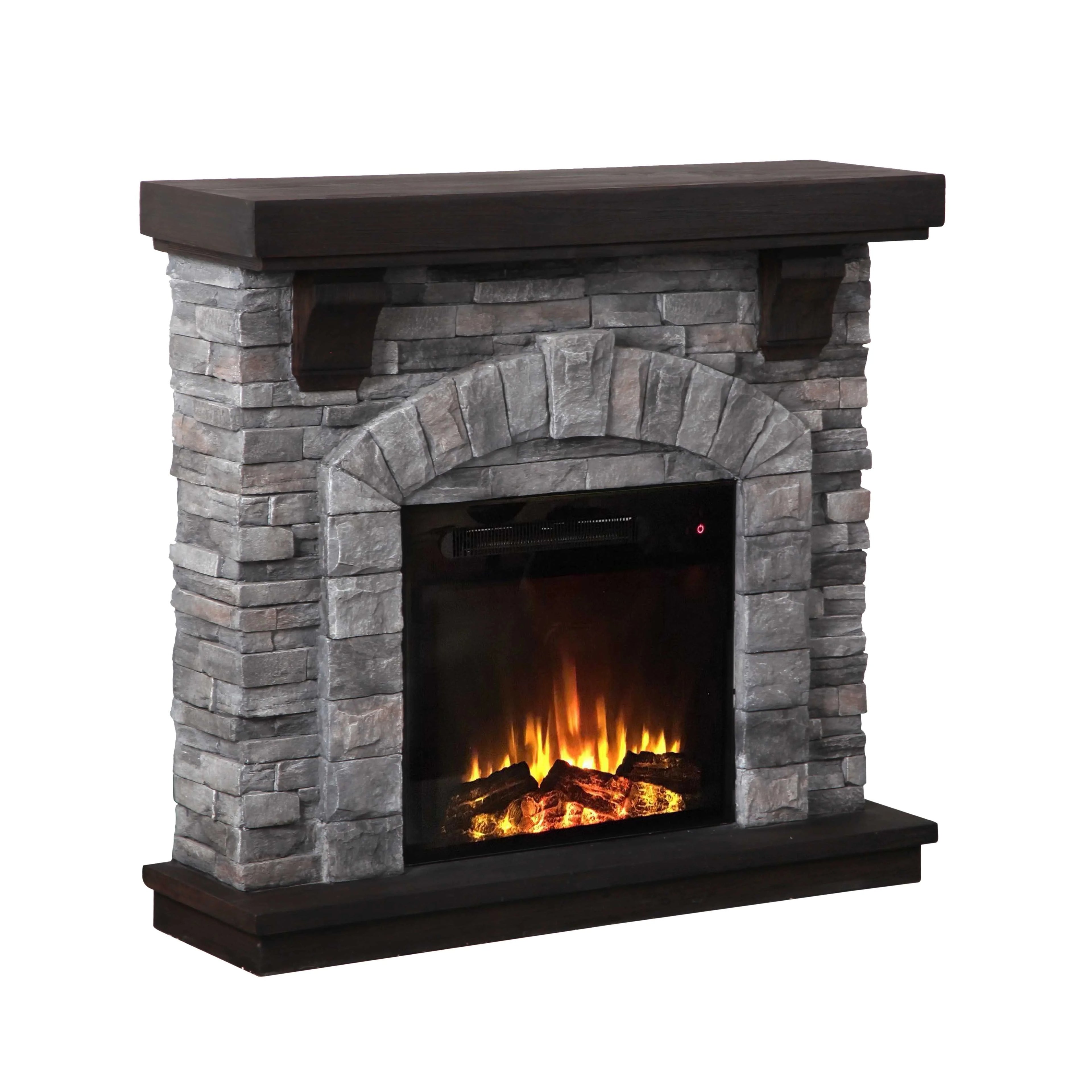 FFP20121 45" Electric Fireplace Mantel with Faux Brick-Grey