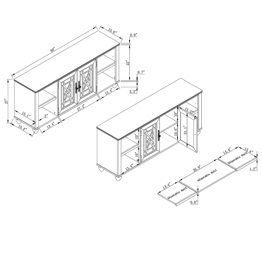 FTS23644 60" TV Stand-Navy