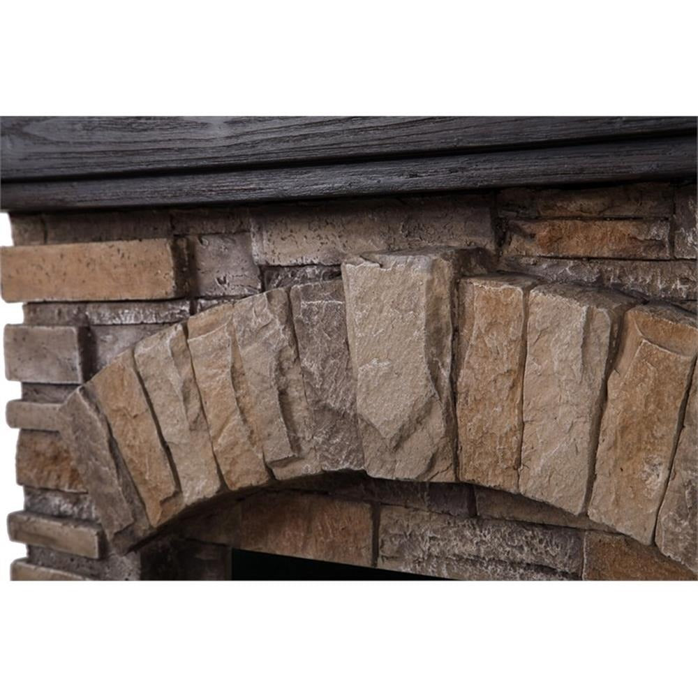 FFP20131 36" Electric Fireplace Mantel with Faux Brick-Tan