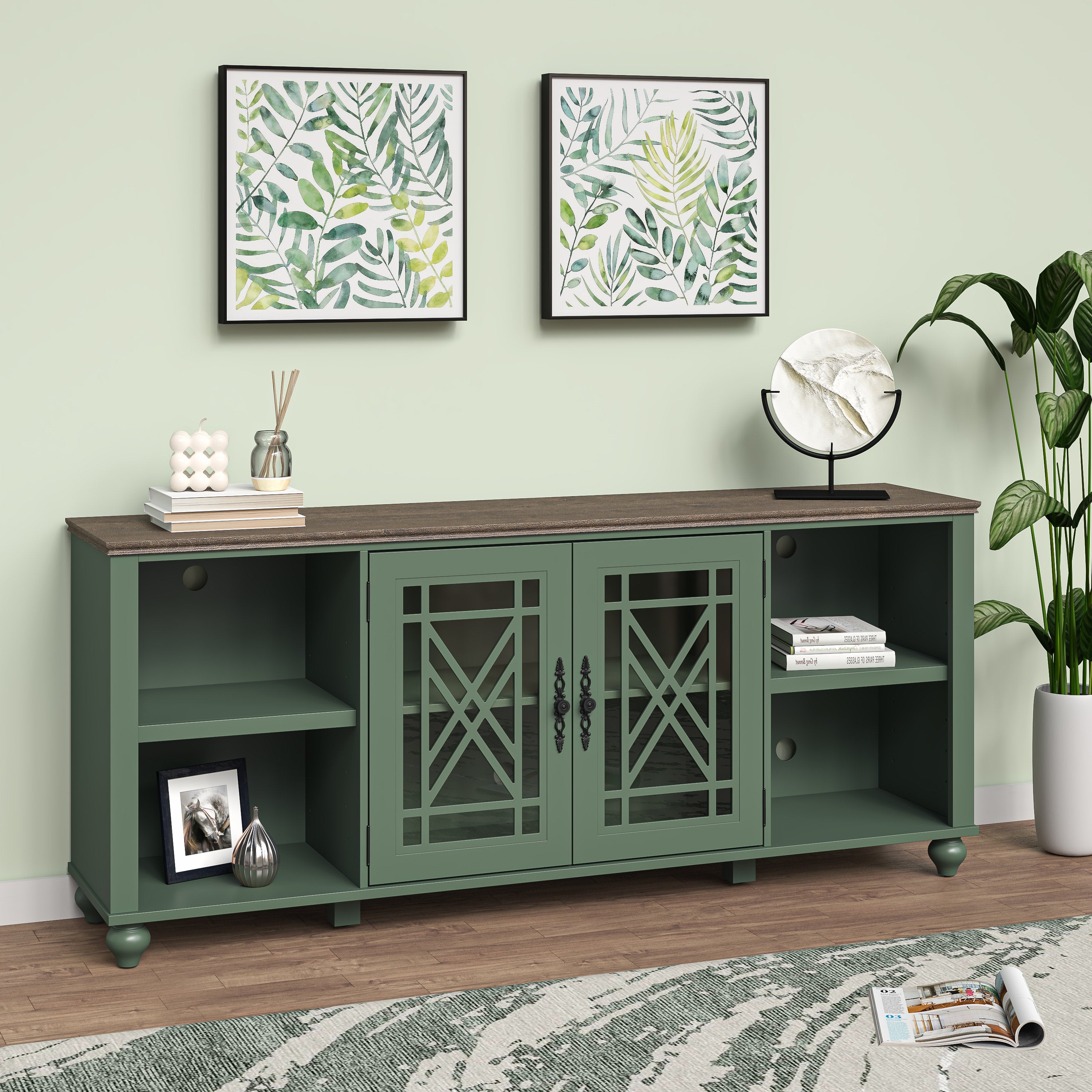 FTS24646 70" TV Stand-Green