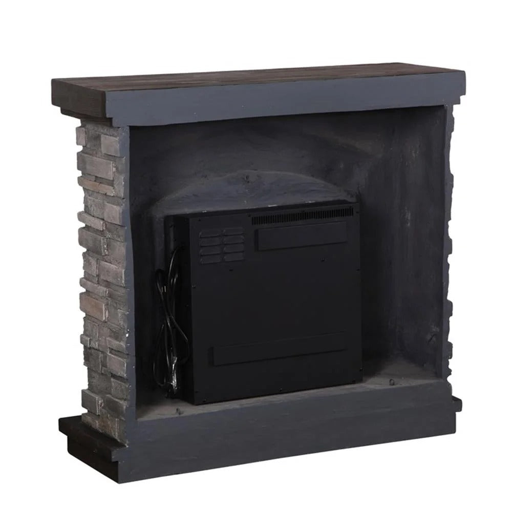 FFP20141 36" Electric Fireplace Mantel with Faux Brick-Grey
