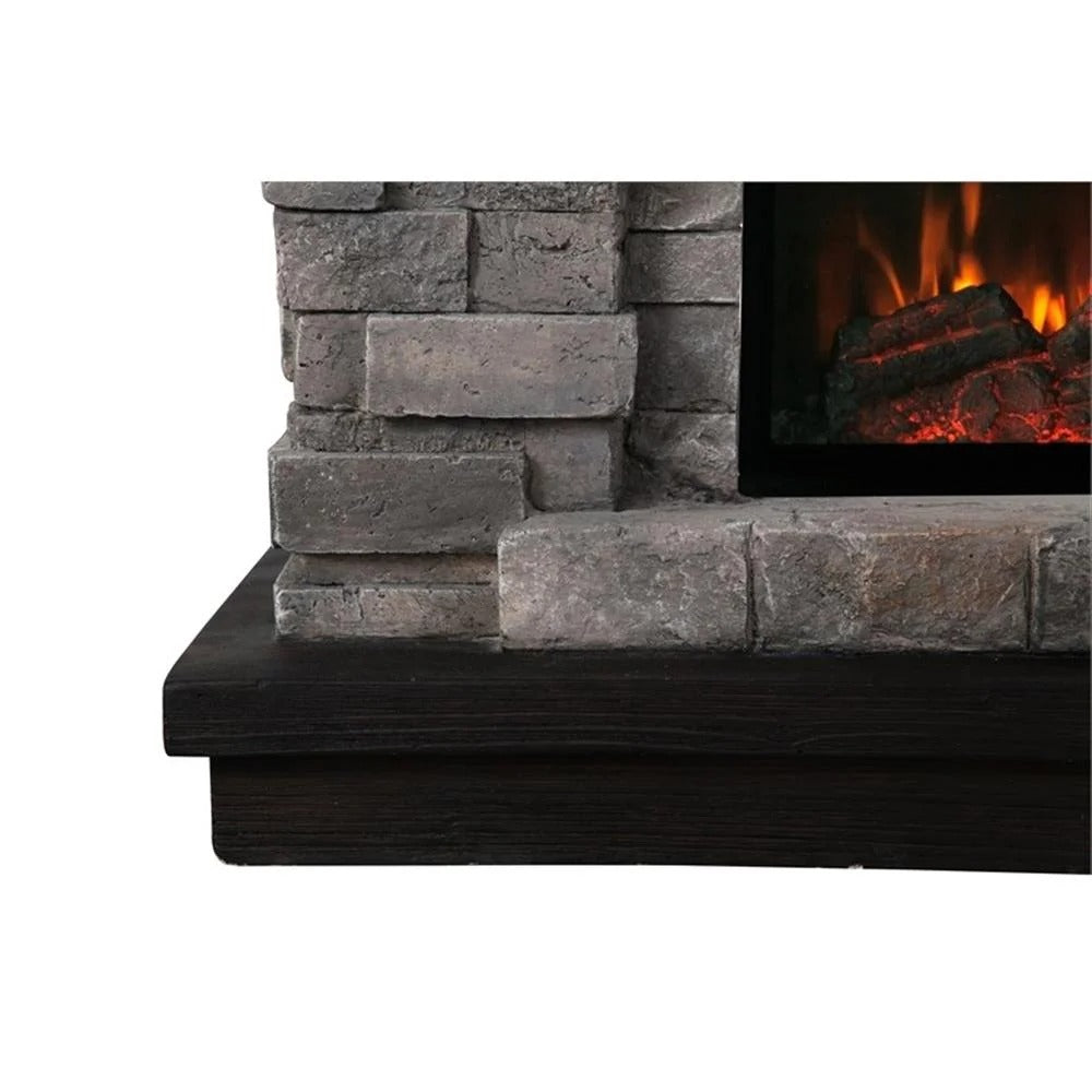 FFP20141 36" Electric Fireplace Mantel with Faux Brick-Grey