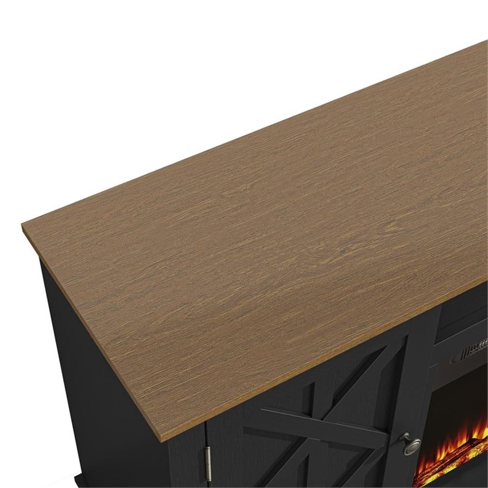 FFP20267 54" TV Stand with 18" Electric Fireplace-Black